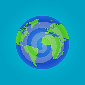 Isolated Globe icon and green map