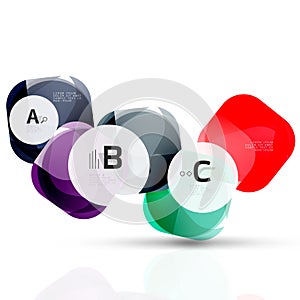 Isolated glossy shiny squares template