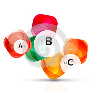 Isolated glossy shiny squares template