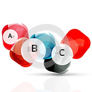 Isolated glossy shiny squares template