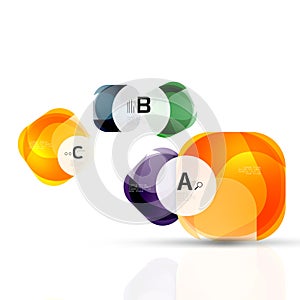 Isolated glossy shiny squares template