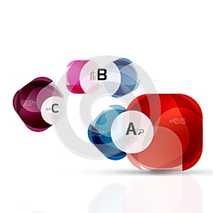 Isolated glossy shiny squares template