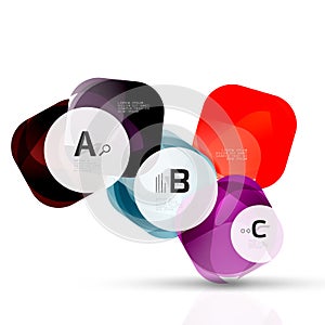 Isolated glossy shiny squares template