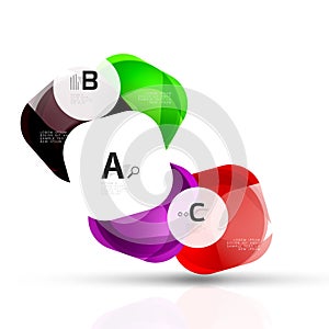 Isolated glossy shiny squares template