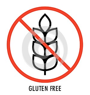 Isolated gluten free icon vector design. Wheat ear, crop, bread. Diet concept. For topics like food, allergy