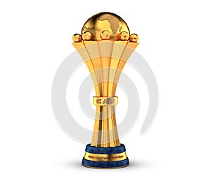 Isolated Gold African cup of nations trophy
