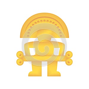 Isolated gold sculpture Pre-Columbian art Vector