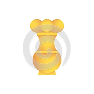 Isolated gold sculpture Pre-Columbian art Vector