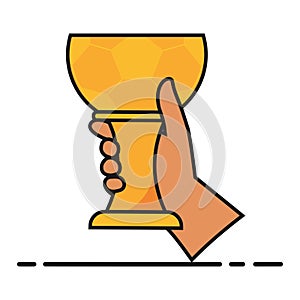 Isolated gold Soccer trophy Sport icon Vector