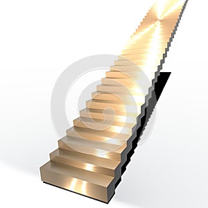 Isolated Gold Stairs