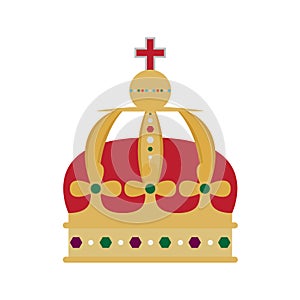 Isolated golden royal crown icon