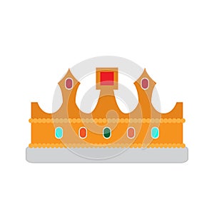 Isolated golden royal crown icon