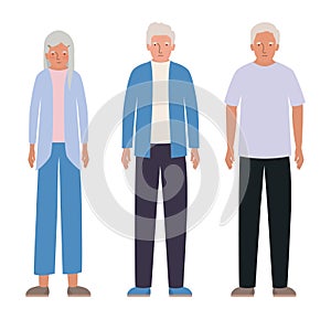 Isolated grandfathers and grandmother vector design photo