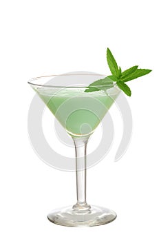 Isolated grasshopper cocktail with mint