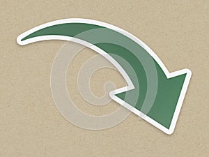 Isolated green arrow down icon