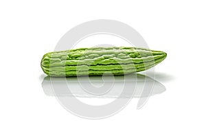 Isolated of green bitter gourd on the white background