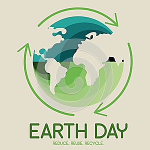 Isolated green and blue planet earth Save the planet poster Vector