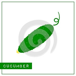 Isolated green cucumber memory training card photo