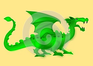 Isolated green dragon