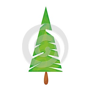 Isolated green pine tree icon Vector