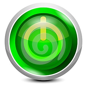 isolated green power button with switch symbol vector design.