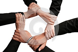 Isolated group of diverse hands