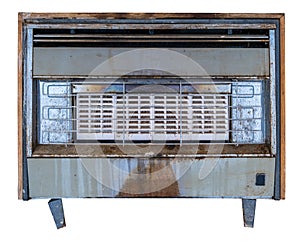 Isolated Grungy Interior Gas Heater