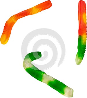 Isolated Gummy worms photo