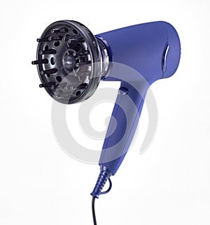 Isolated hair dryer on white