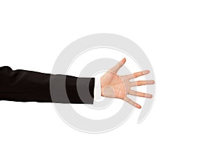 Isolated hand of businees man on white background