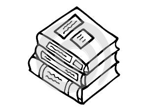 Isolated Hand drawn modern Vector illustrations of books. Notebooks, Organizers for to do lists, personal plans, goals.