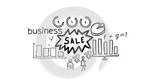 Isolated Hand Drawn Sale Icon & Infographics.