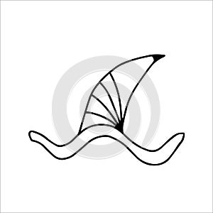 Isolated hand-drawn vector illustration of wizard or witch hat in doodle style. Halloween's element for festival design