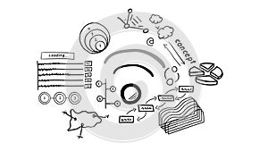 Isolated Hand Drawn Wi-Fi & Infographics.