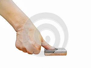 Isolated hand scanprint time record