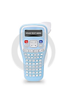 Isolated Handheld Label Maker with copyspace
