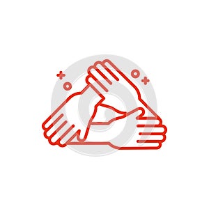 Isolated hands and help icon line design