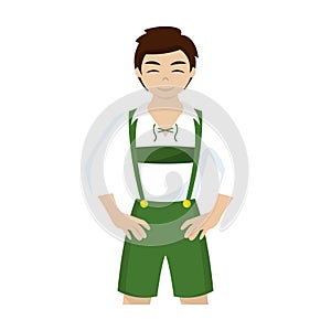 Isolated handsome male character with traditional german clothes Vector