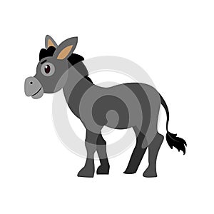 Isolated happy donkey nativity character Vector