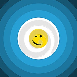 Isolated Happy Flat Icon. Winking Vector Element Can Be Used For Happy, Winking, Face Design Concept.