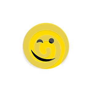Isolated Happy Flat Icon. Winking Vector Element Can Be Used For Happy, Winking, Face Design Concept.
