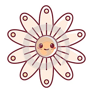 Isolated happy flower cartoon kawaii Vector