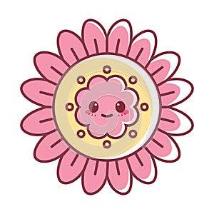 Isolated happy flower cartoon kawaii Vector