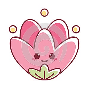 Isolated happy flower cartoon kawaii Vector