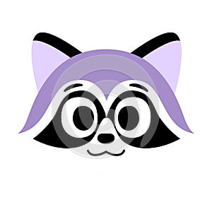 Isolated happy mapache Avatar cartoon Vector photo