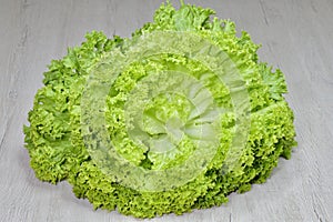 Isolated head of fresh lettuce close up