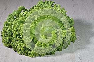 Isolated head of fresh lettuce close up