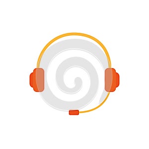 Isolated headphones icon flat design