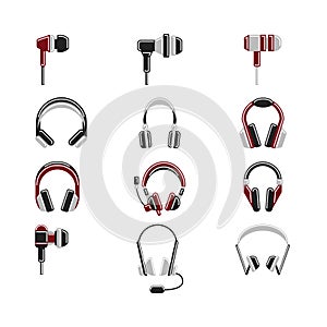 Isolated headphones set.