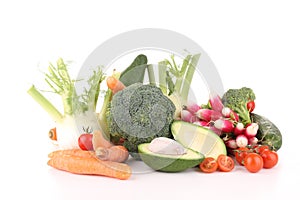 Isolated heap of vegetables